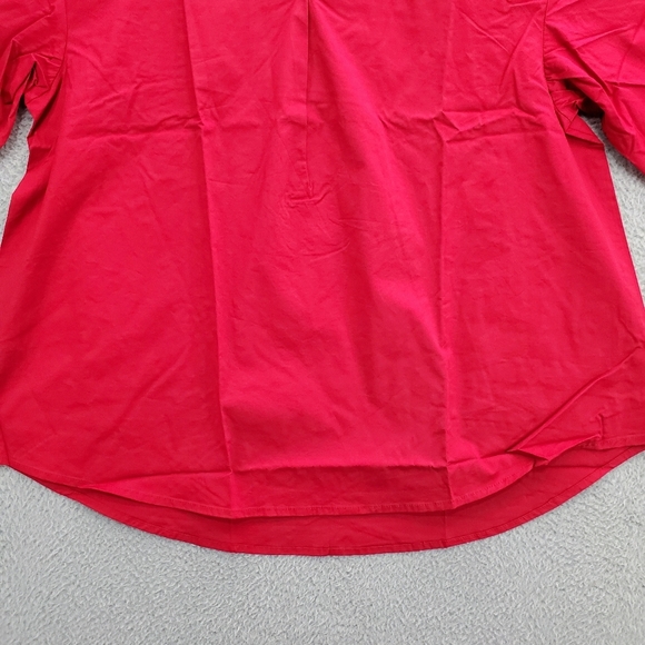 Jessica London Blouse Top Split Neck Tunic Shirt Plus Size 16W Collared Red - Picture 4 of 11